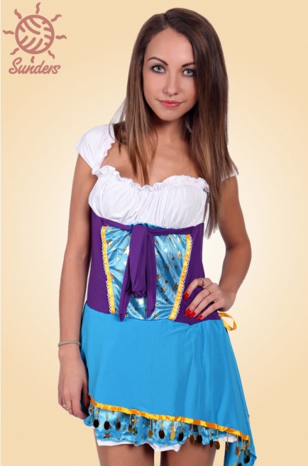 Карнавальный костюм "Пиратка № 2" женский синий