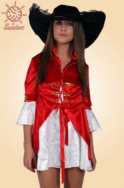 Карнавальный костюм "Пиратка №1" женский красный