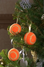 Новогодние ёлочные шары «Завиток» ручной работы оранжевые набор 3 штуки